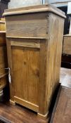 A Victorian pine bedside commode cabinet, width 36cm depth 35cm height 76cm