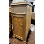 A Victorian pine bedside commode cabinet, width 36cm depth 35cm height 76cm