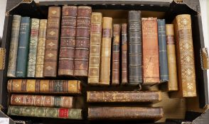 ° ° A box of assorted bindings including Denham- Travels and Discoveries in Africa 1826 (2 volumes)