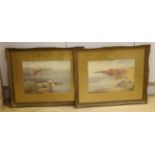 Arthur W Perry (1908-1939), pair of watercolours, 'Sidmouth from Balcombe Hill' and 'Sidmouth from