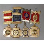 Four 9ct gold Masonic medals dated from: 1922- 1925, 1926-1930,1952-1961, 1957,