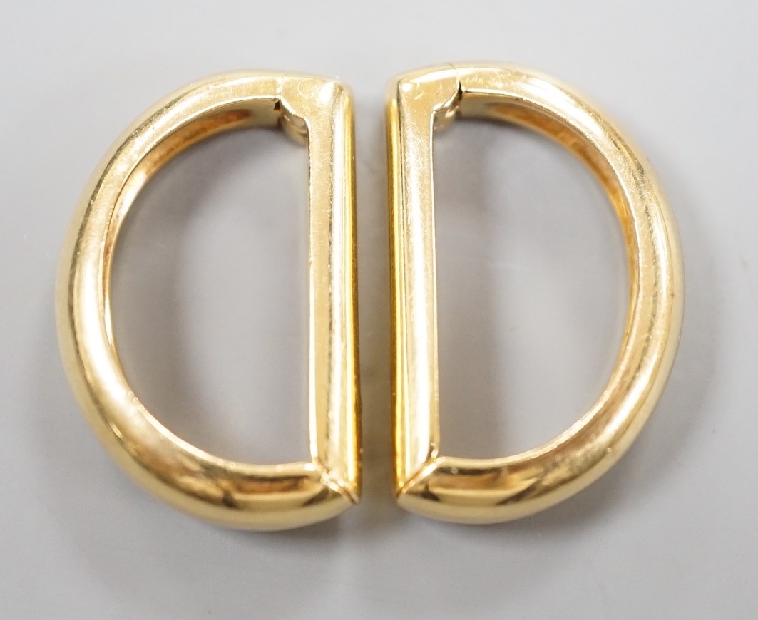 A modern pair of Cartier 750 yellow metal demi-lune cufflinks, each numbered 659650, 24mm, 12.5 - Image 3 of 4