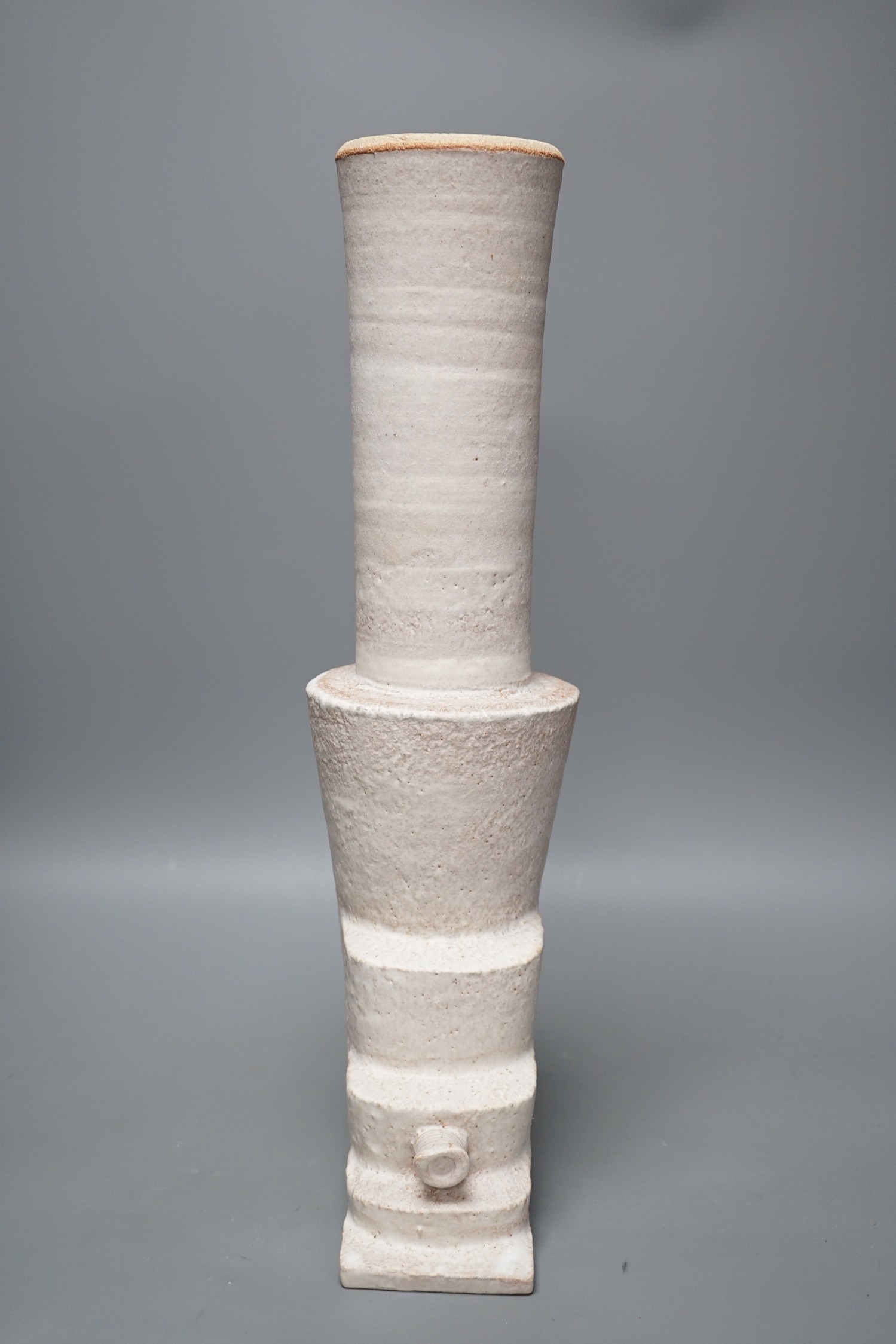 An unusual white glazed Studio pottery vase,44cms high, - Image 4 of 4