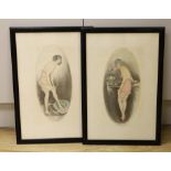 Manner of Louis Icart, two coloured drypoint etchings, Young women undressing, signed in pencil,