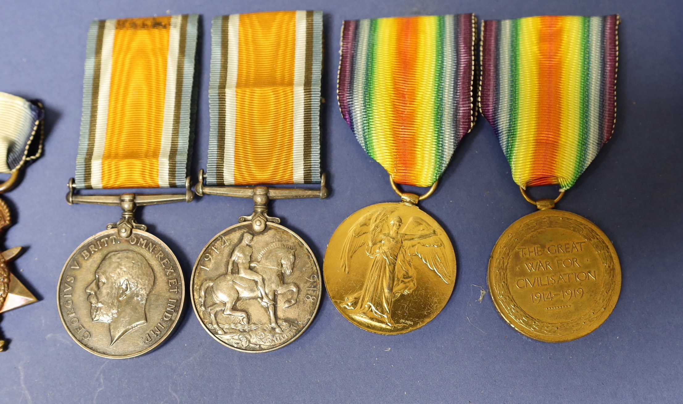 Two WWI family medal trios to 9098 Pte. A Paterson 2/R Scots. including Mons star and to 11619 - Bild 3 aus 5