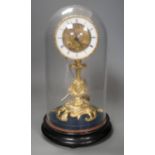 A French Grignon-Meusnier of Paris ormolu clock under dome, with key and pendulum