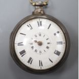 A George IV silver pair cased keywind verge pocket watch, by Thomas Phillips of Ludlow, with two
