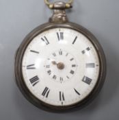 A George IV silver pair cased keywind verge pocket watch, by Thomas Phillips of Ludlow, with two