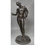 After the antique, a bronze figure of David,62 cms high,