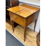 An Edwardian banded satinwood mahogany surprise drinks cabinet by Maple & Co, banded in kingwood and