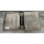 A set of Victorian Brewis Brothers Patent cast iron scales, width 72cm height 23cm