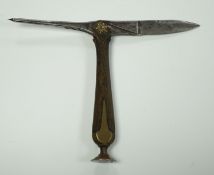 An early 19th century Continental brass, horn and steel folding pocket knife with ‘elephant’ seal to