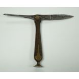 An early 19th century Continental brass, horn and steel folding pocket knife with ‘elephant’ seal to