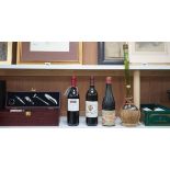 Seven various bottles of wine including a cased bottle of 2006 Chateauneuf Du Pape, Devereux Les