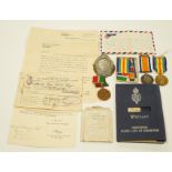 WWI medal group awarded to S. LT. H. S. R. BURGESS. R. N. V. R. and associated material including