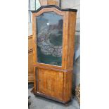 A 19th century Continental walnut standing corner cabinet, width 82cm, depth 50cm, height 177cm