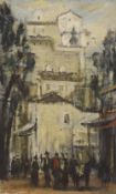 Sa Berman, oil on canvas, Spanish street scene, signed, 60 x 37cm