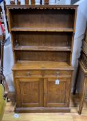 A mid 20th century oak miniature kitchen dresser, width 59cm, depth 21cm, height 108cm