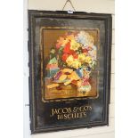 A Jacob & Co Biscuits advertising poster, in original Jacobs Biscuits frame, 52cms wide x 74cms high