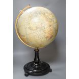 A Philip's 12 inch terrestrial globe on stand, 52cm