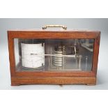 A mahogany cased barograph, 31cms wide x 20cms high