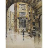 Bert Wright RSMA, watercolour, Clink Wharf, signed, 35 x 27cm