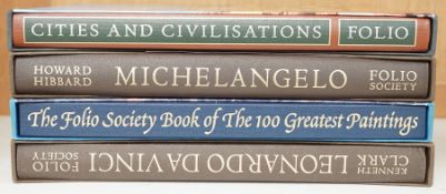 ° ° Four Folio Society Art Reference books - Cities And Civilisations, Michelangelo, The Folio