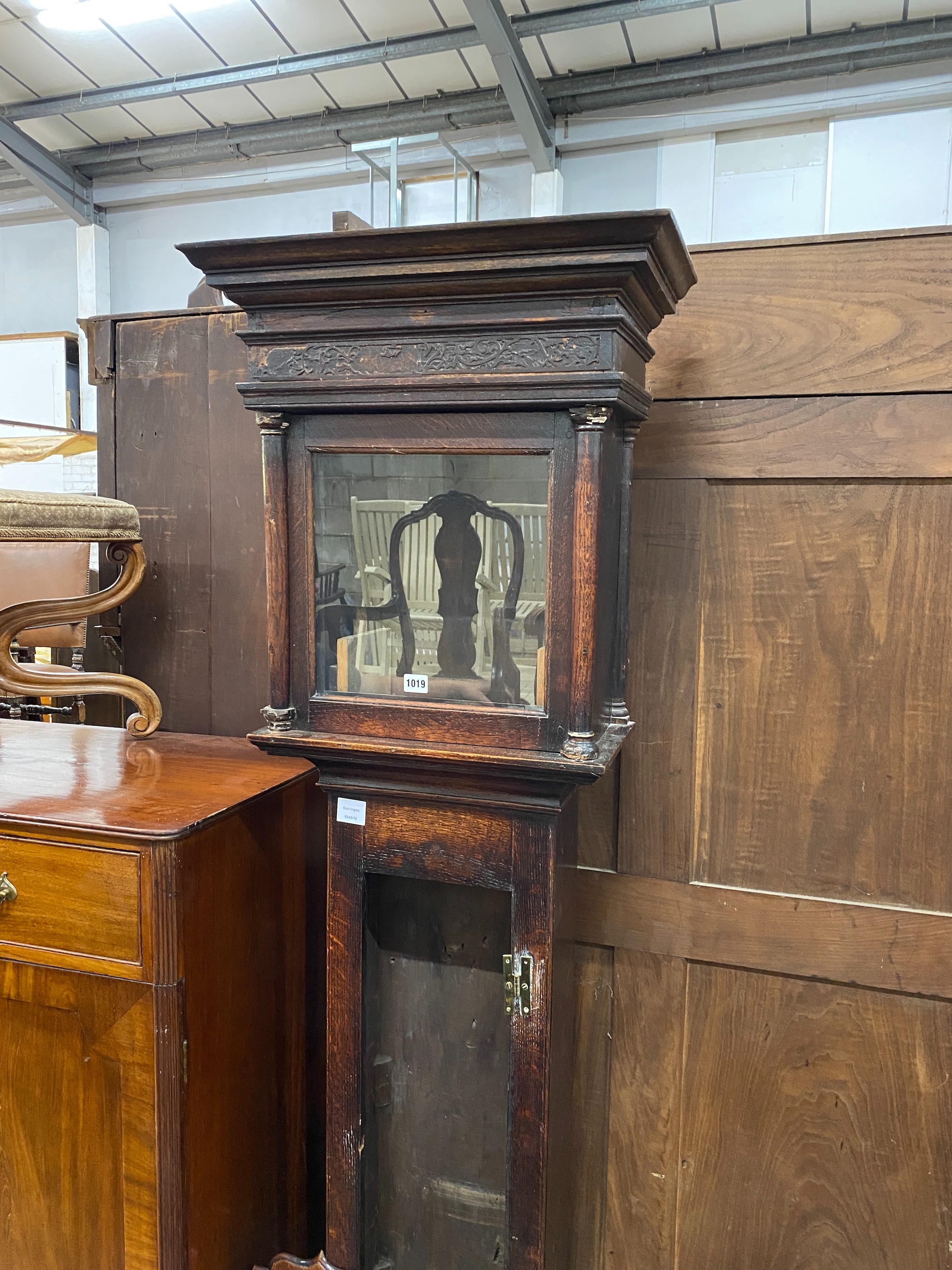 A George III oak 30 hour longcase clock, marked Rich. Street, Bridgenorth, height 212cm - Bild 2 aus 7