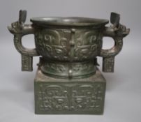 An archaistic Chinese bronze vase after the antique, modelled as an original bronze in the
