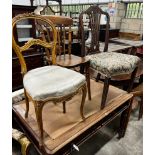 A George III mahogany dining chair, A Victorian elm and beech Windsor kitchen chair and a giltwood