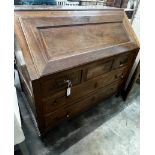 An early 20th century Continental mahogany bureau, width 114cm depth 58cm height 107cm