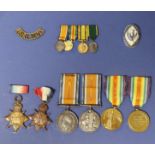 Two WWI family medal trios to 9098 Pte. A Paterson 2/R Scots. including Mons star and to 11619