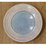 A John Dunn studio crackle ware earthen ware charger,49 cms diameter,