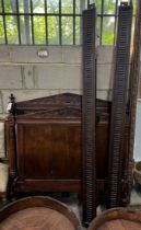 A late 19th century French carved oak single bed frame, width 110cm height 115cm