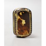 A Victorian gilt metal and tortoiseshell coin purse, 6.5cm