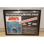 A Jaws quad poster, 99cms wide x 76cms high