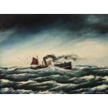Ian J. Macpherson, oil on board, 'The Peterhead steam drifter PD97', signed, 29 x 39cm