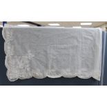 An early 20th century machine lace wedding veil,120 cms x 186 cms,