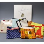 A selection of women's silk scarves, to include Celine, Nina Ricci, Pierre Cardin and others
