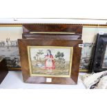 Three framed Victorian wool-work domestic tapestries, including a dog, 20.5 x 30.5 cm