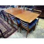 A. H. McIntosh & Co. a Dunvegan teak extending dining table and eight chairs designed by Tom
