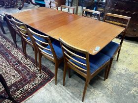 A. H. McIntosh & Co. a Dunvegan teak extending dining table and eight chairs designed by Tom