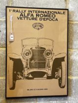 An Alfa Romeo rally poster, width 49cm, height 70cm