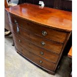 A Regency mahogany bowfront chest, width 102cm, depth 57cm, height 94cm