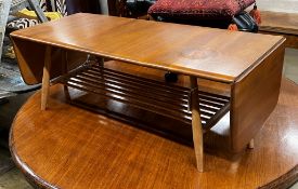 An Ercol elm drop flap coffee table, length 106cm, depth 45cm, height 36cm