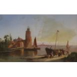 William Raymond Dommersen (Dutch, 1850-1927), oil on canvas, 'The Lighthouse at Talon on the