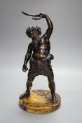 After the antique - a 19th century century bronze figure of the Drunken Silenus height 36cm