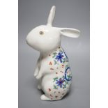 A Japanese Arita model of a seated rabbit, Meiji period, 23cm