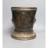 A George III leather fire bucket dated 1800, with later 19th century mounts, inscribed 'GR 1800