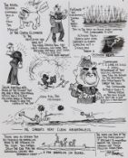 Tony Webster (Daily Mail cartoonist) 'The Naval Review', Royal Naval Review July 1924ink on